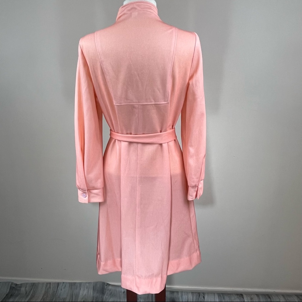 Vintage | Long Sleeved Pink Peach Dress - Picture 6 of 6